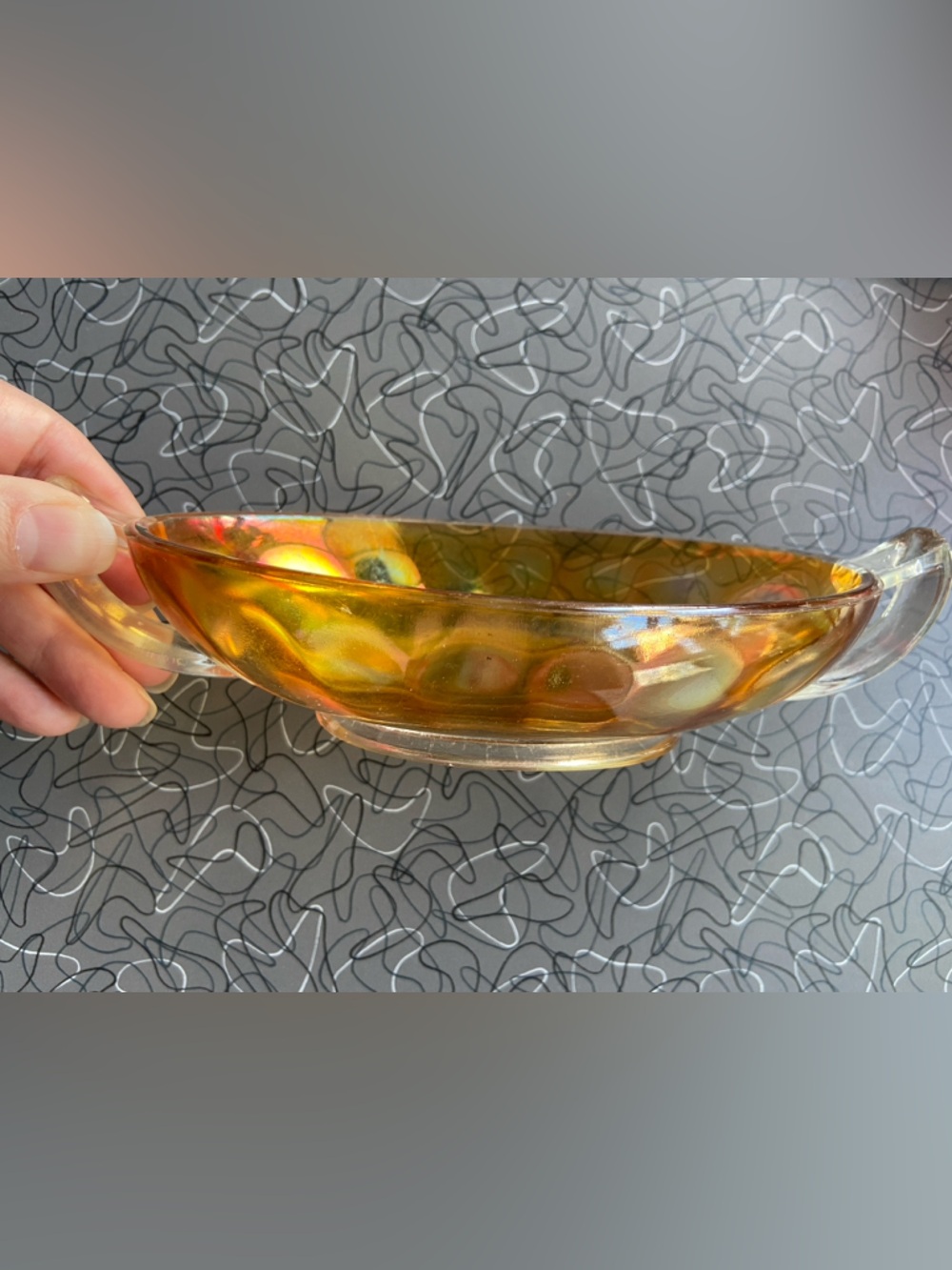 Marigolds Carnival Glass Sundae Dish